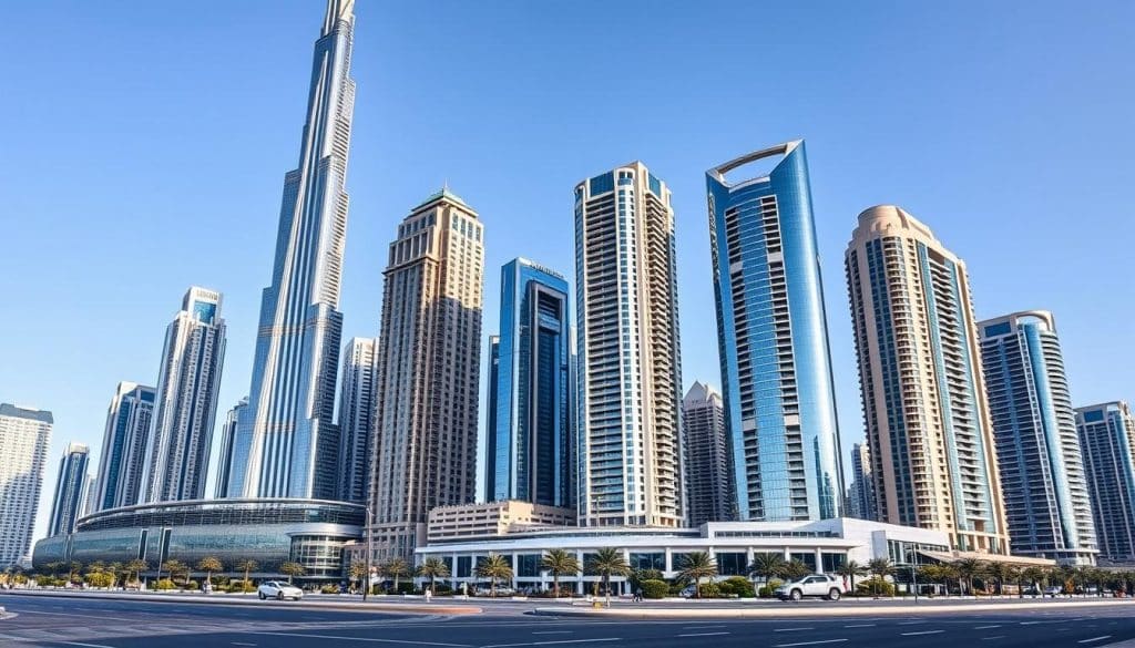 Dubai business district with Burj Khalifa representing UAE's business environment for 2025-2026