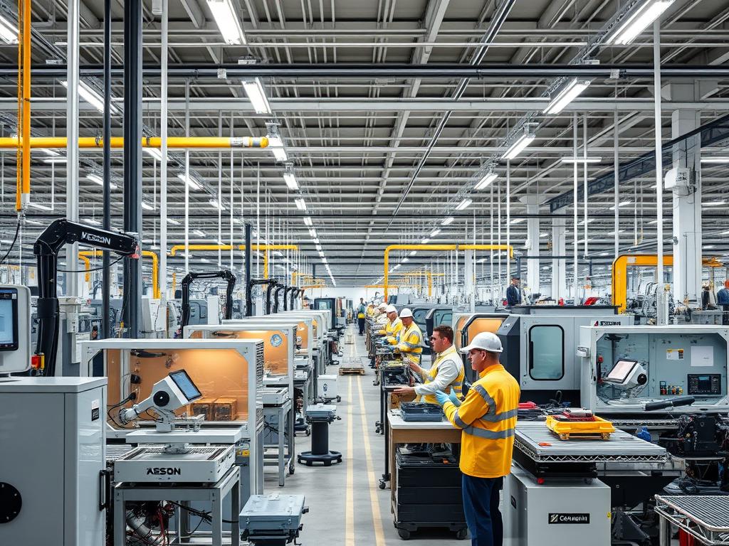 Reshoring manufacturing facility representing supply chain resilience Reshoring manufacturing facility representing supply chain resilience